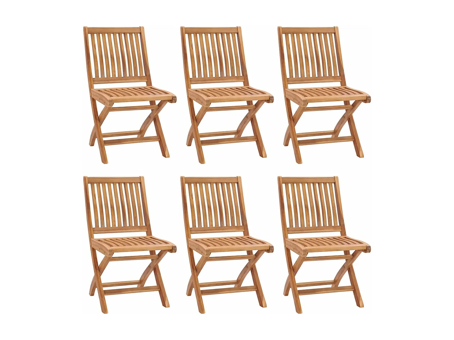 Chaises pliables de jardin avec coussins 6 pièces Bois de teck