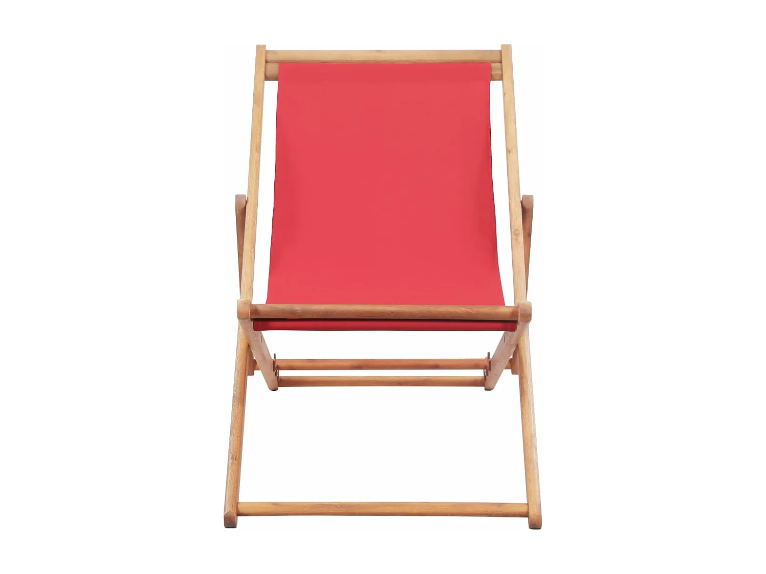 Chaise pliable de plage Tissu et cadre en bois Rouge