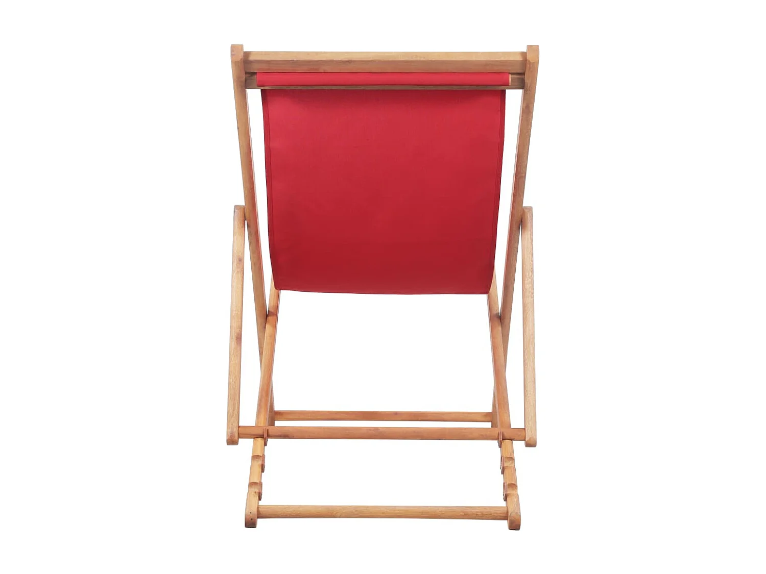 Chaise pliable de plage Tissu et cadre en bois Rouge