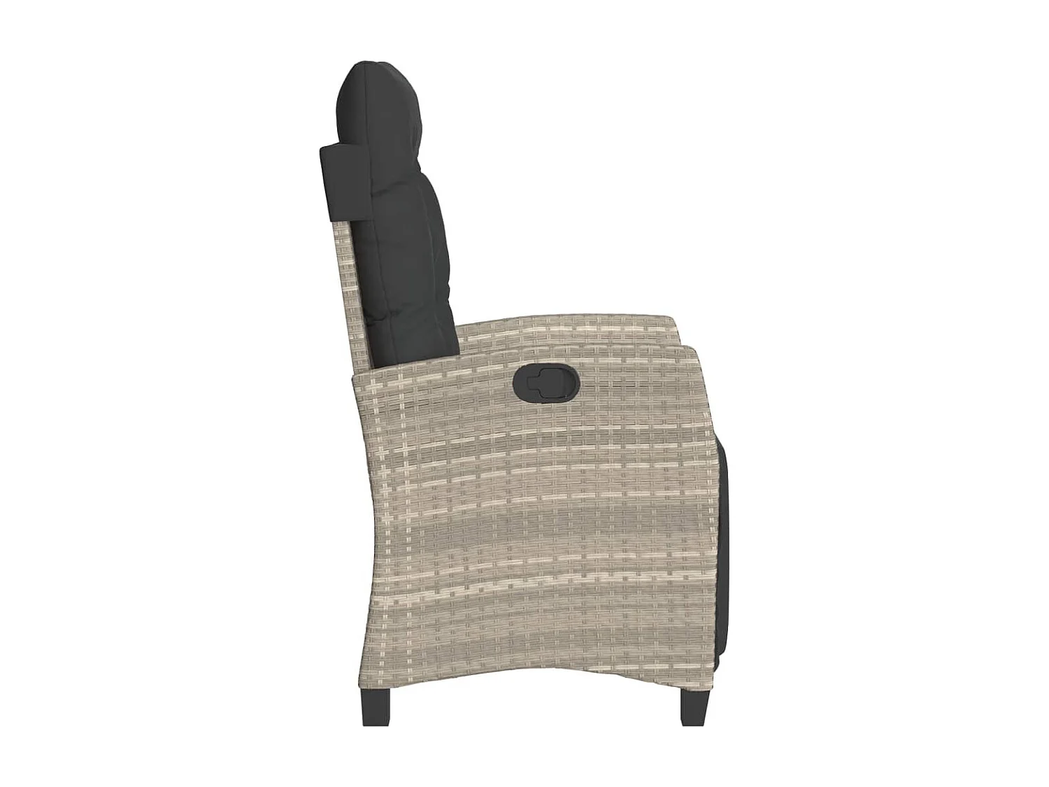 Sillón reclinable de jardín con reposapiés ratán PE gris claro