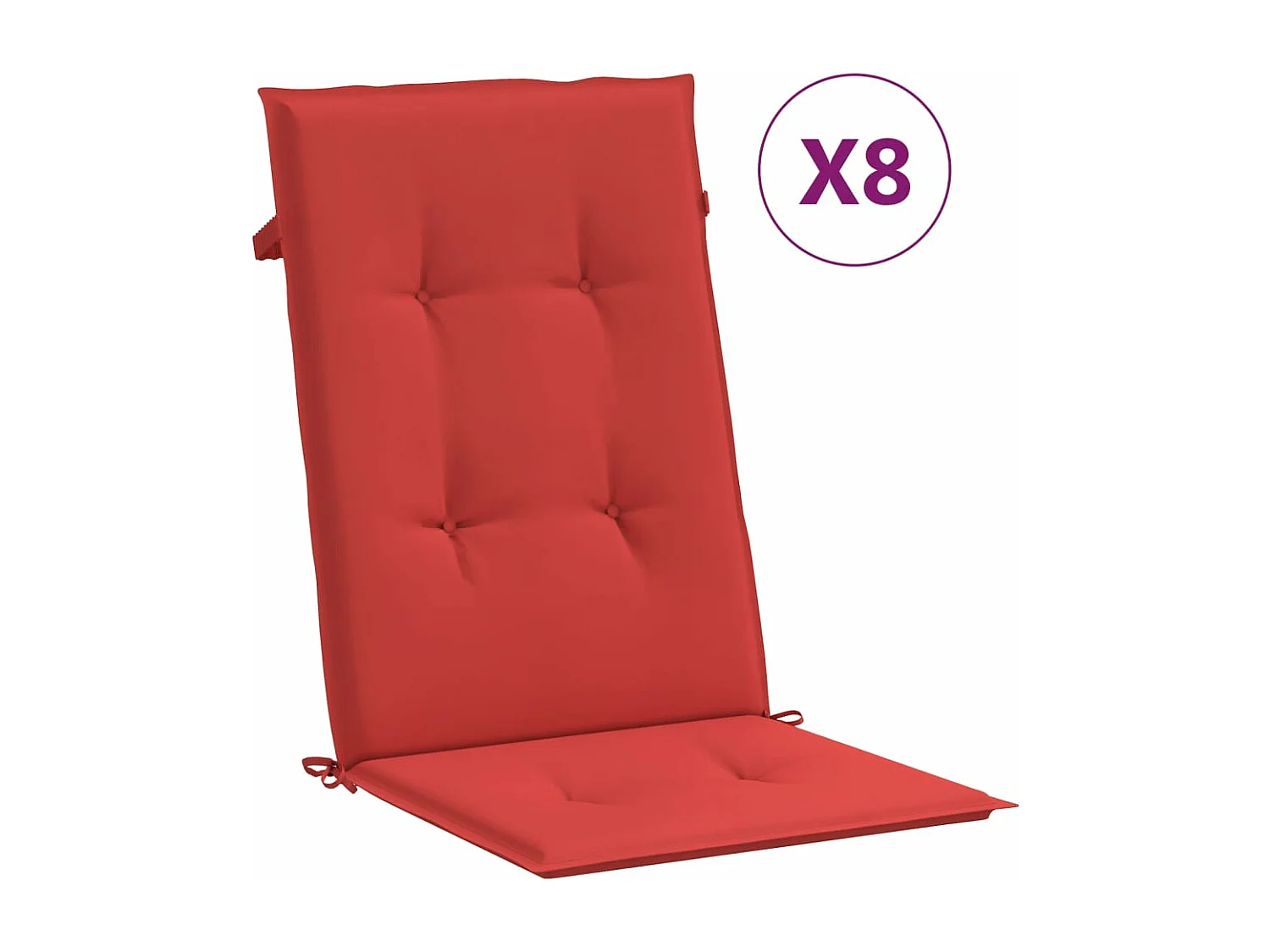 Cadeiras de jardim reclináveis c/ almofadões 8 peças teca maciça