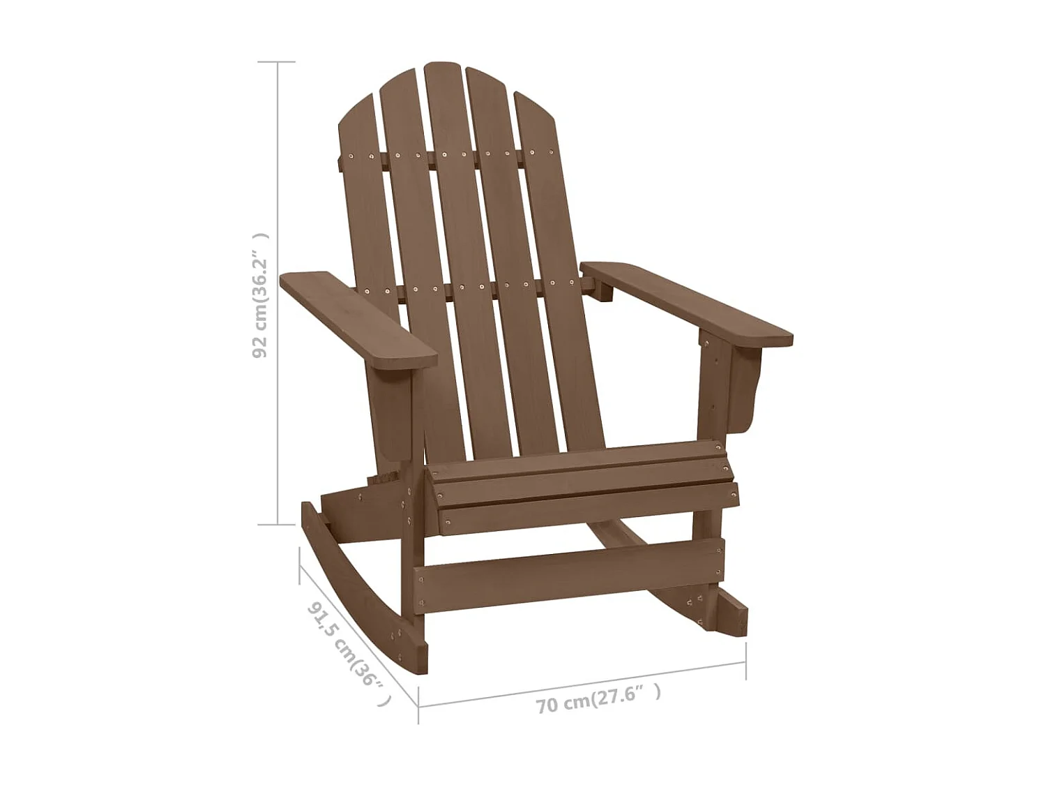 Chaise à bascule de jardin Bois Marron