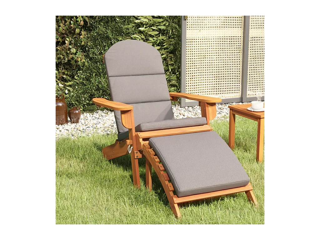 Chaise de jardin Adirondack et repose-pieds bois massif acacia