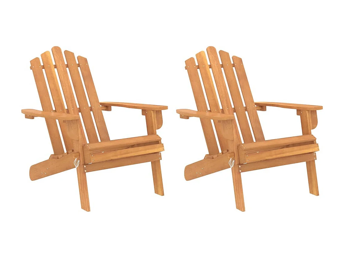 Chaises Adirondack de jardin 2 pièces Bois massif d'acacia