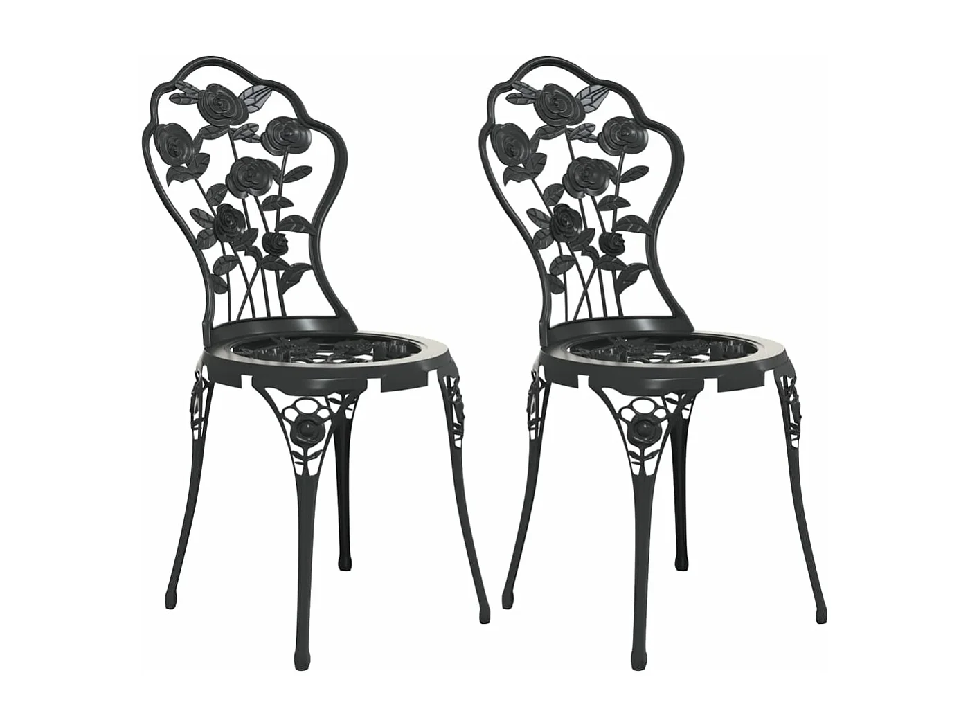 Sillas de bistró 2 unidades aluminio fundido negro