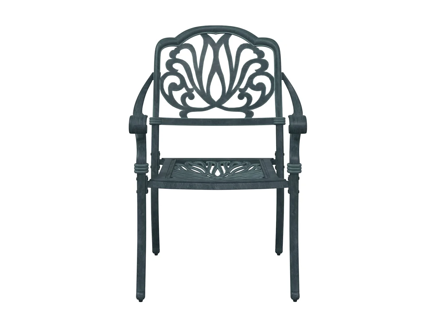 Chaises de jardin lot de 2 vert aluminium coulé