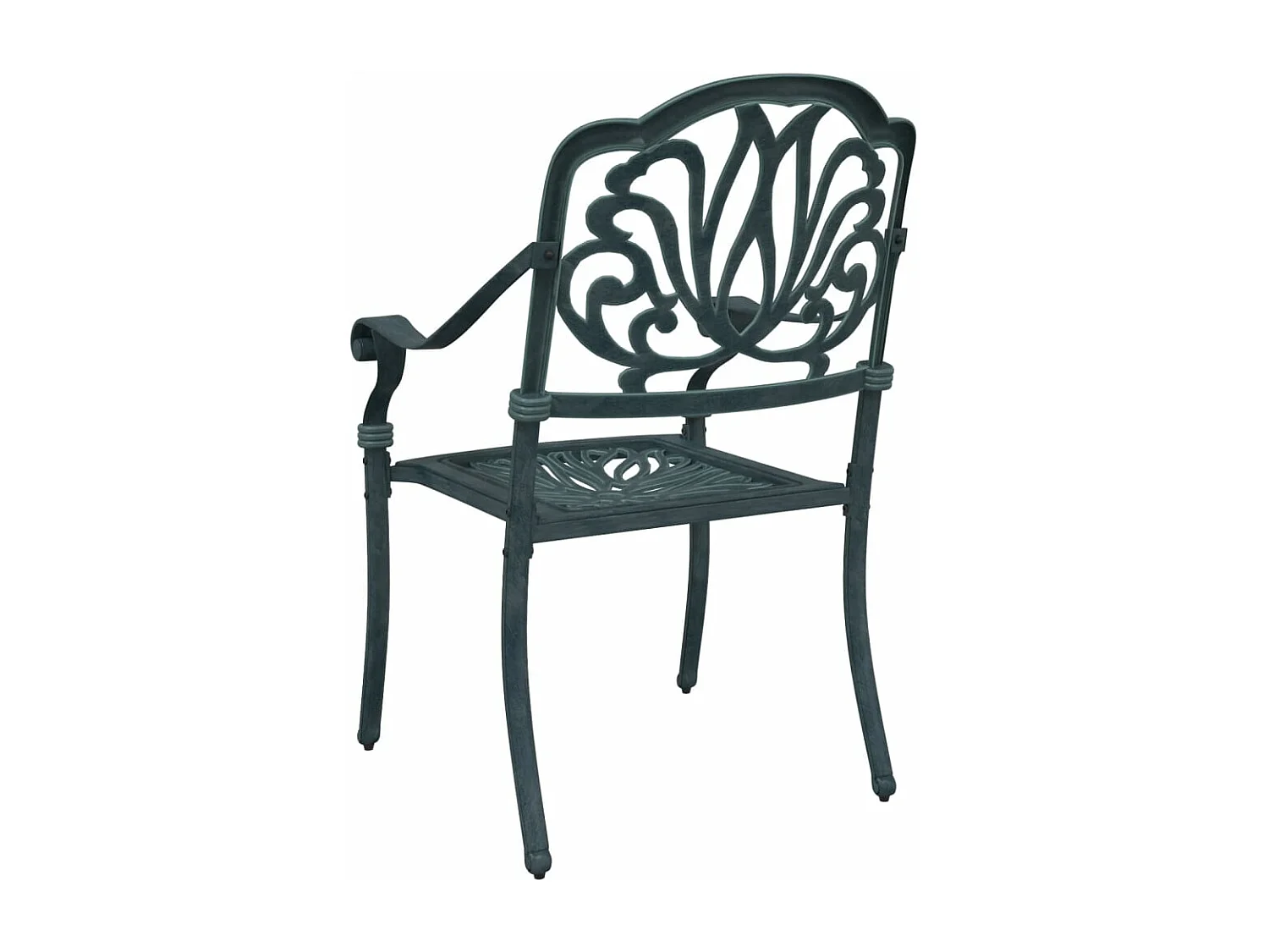 Chaises de jardin lot de 2 vert aluminium coulé