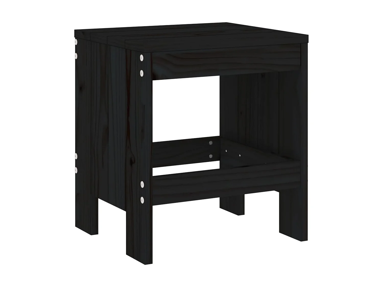 Tabourets de jardin 2 pièces noir 40x36x45 cm bois massif de pin