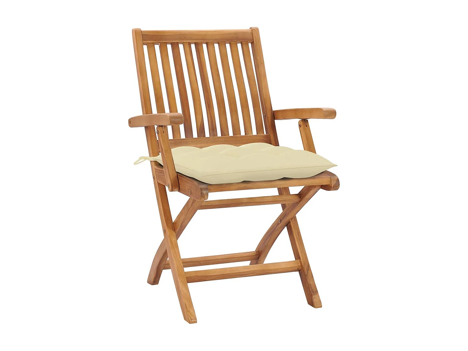 Chaises pliables de jardin avec coussins 8 pièces Teck solide