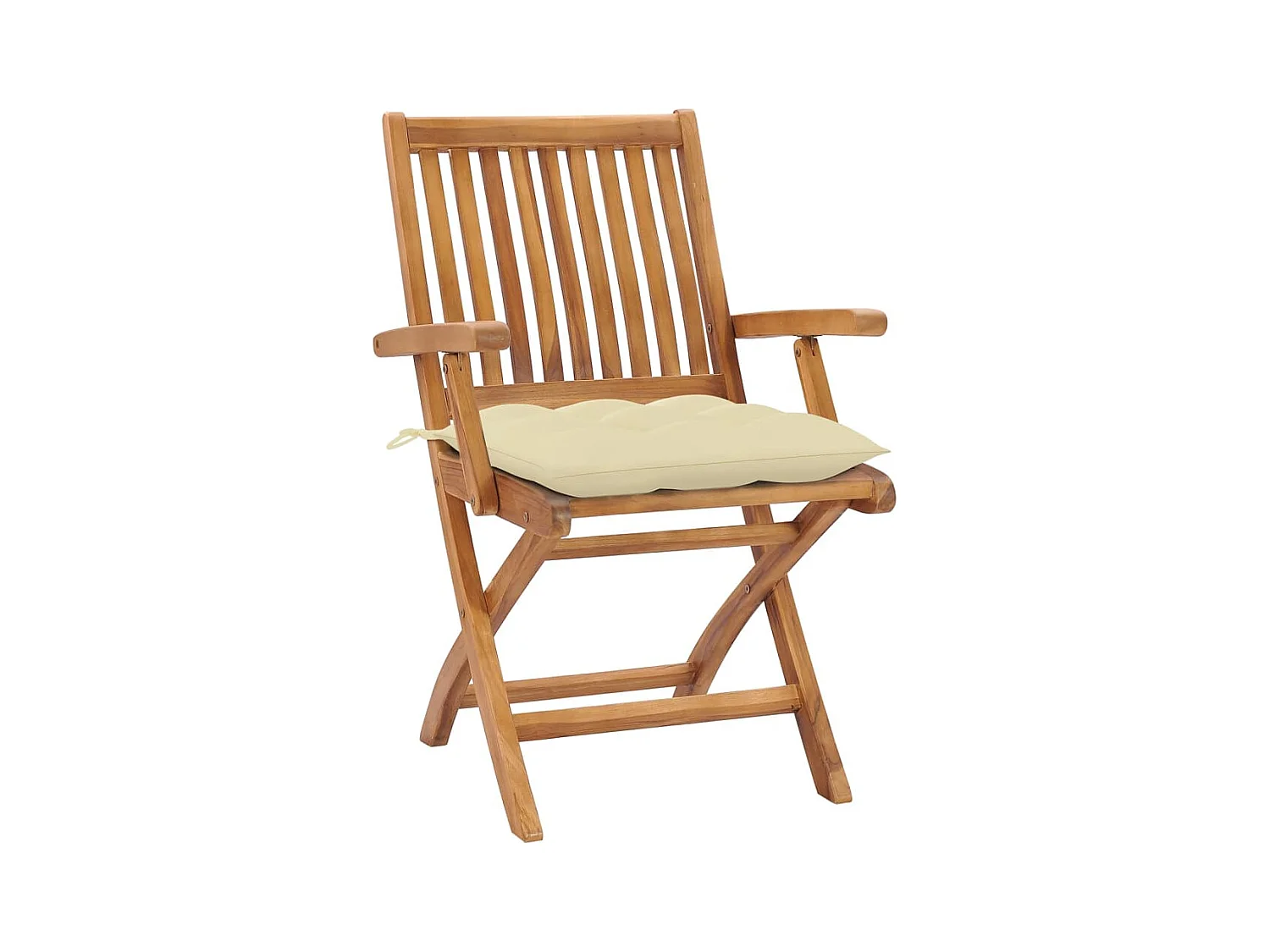Chaises pliables de jardin avec coussins 8 pièces Teck solide