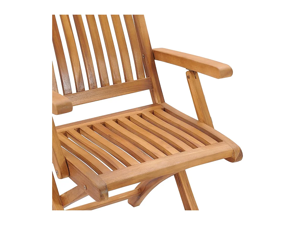 Chaises pliables de jardin avec coussins 8 pièces Teck solide