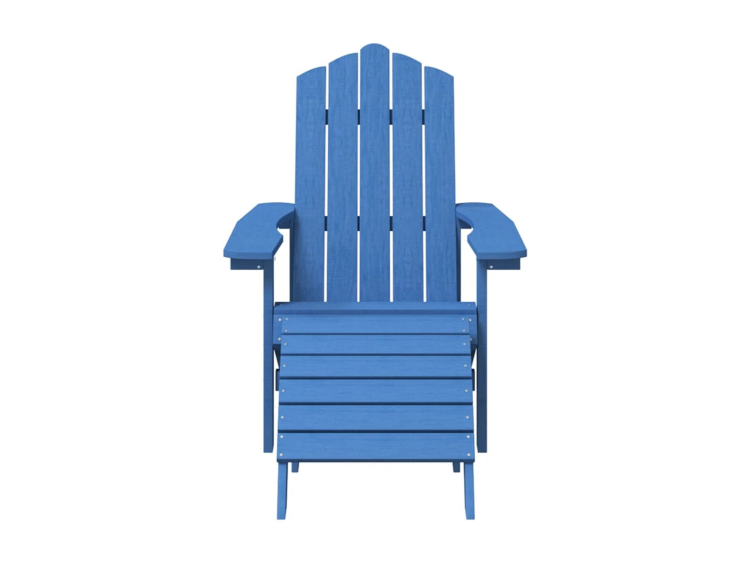Silla jardín Adirondack con reposapiés y mesa HDPE aguamarina