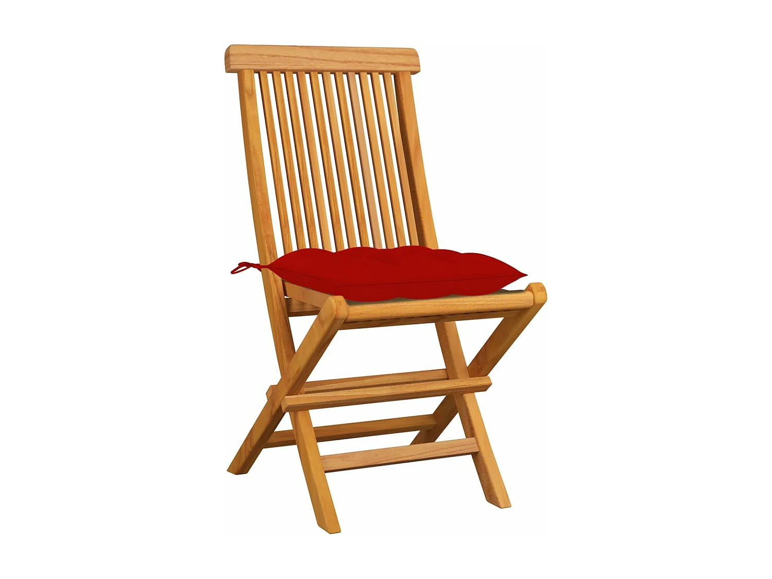 Chaises de jardin avec coussins rouge 8 pièces Bois de teck massif