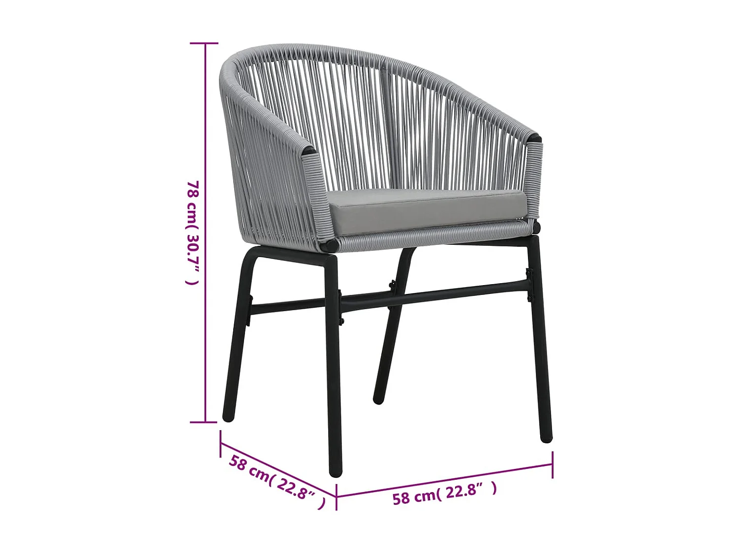 Tuinstoelen 2 st PE-rattan antracietkleurig