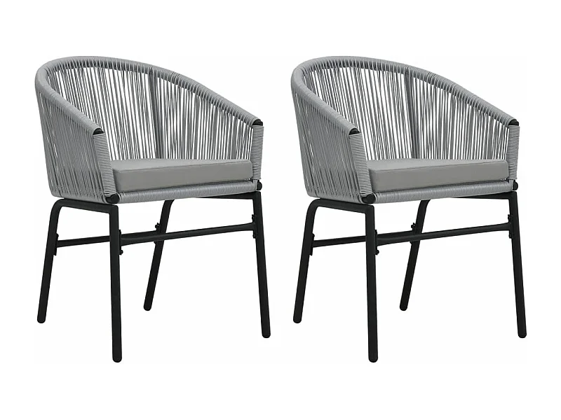Chaises de jardin 2 pièces Anthracite Rotin PE