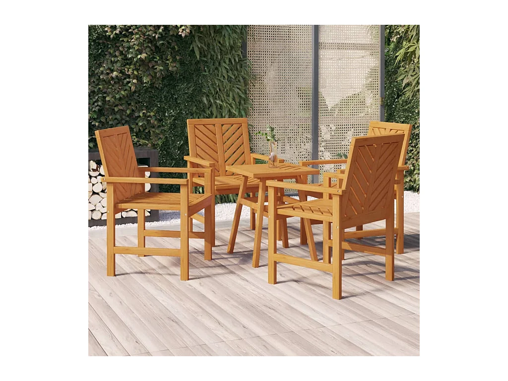 Sillas de comedor para jardín 4 unidades madera maciza acacia
