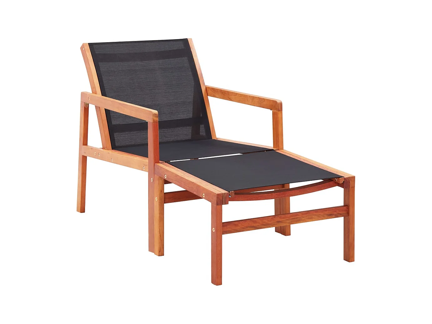 Chaise de jardin et repose-pied Eucalyptus solide et textilène