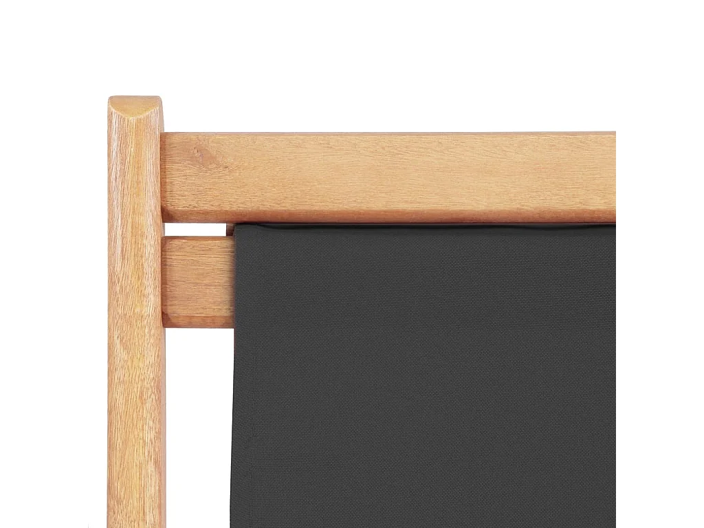 Strandstoel inklapbaar stof en houten frame grijs