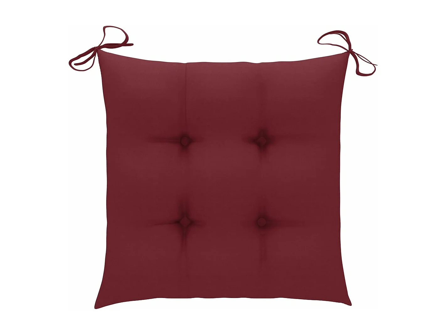 Chaises de jardin avec coussins rouge bordeaux 6 pièces Teck massif