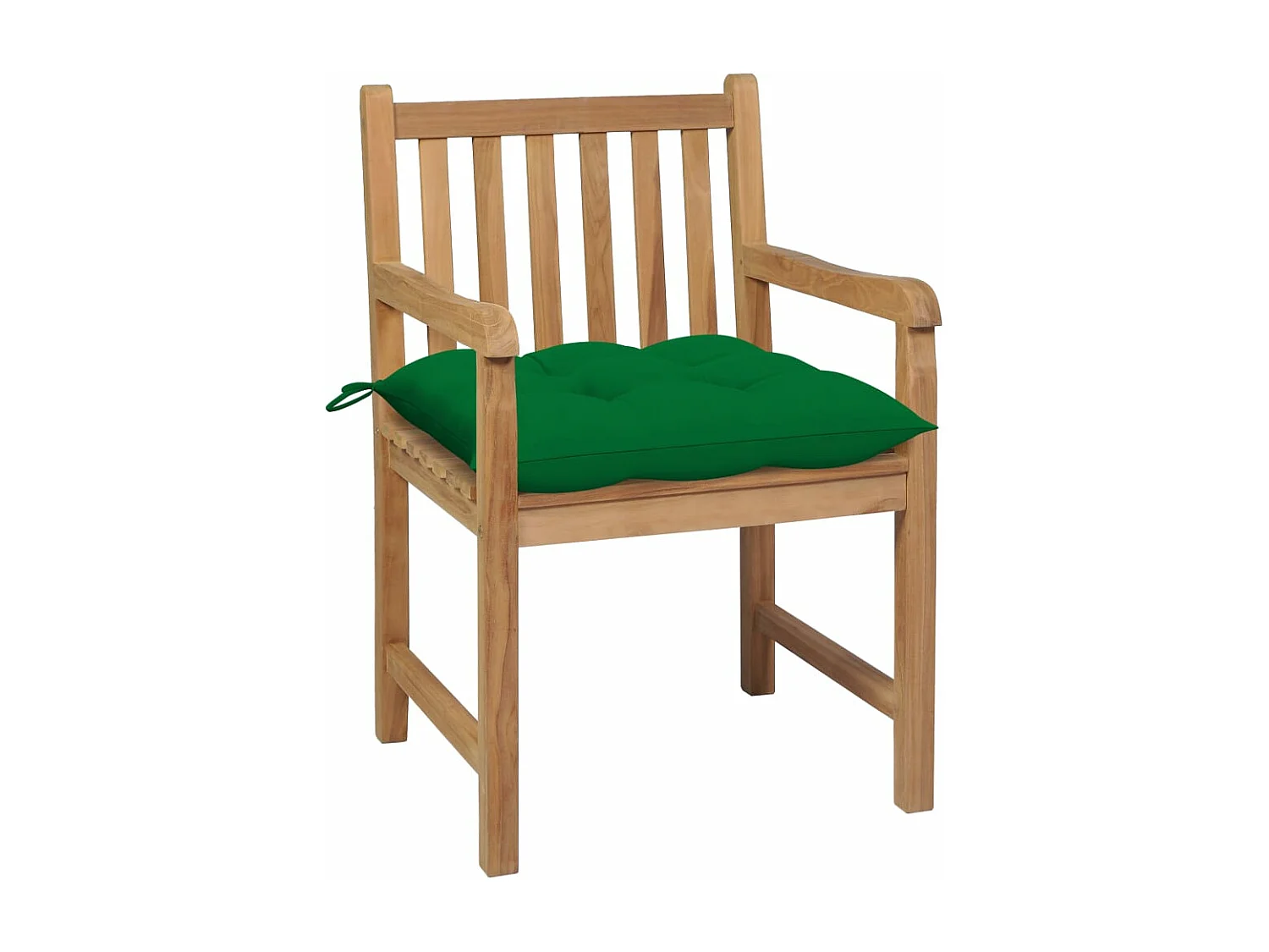 Chaises de jardin 2 pièces avec coussins vert Bois de teck massif
