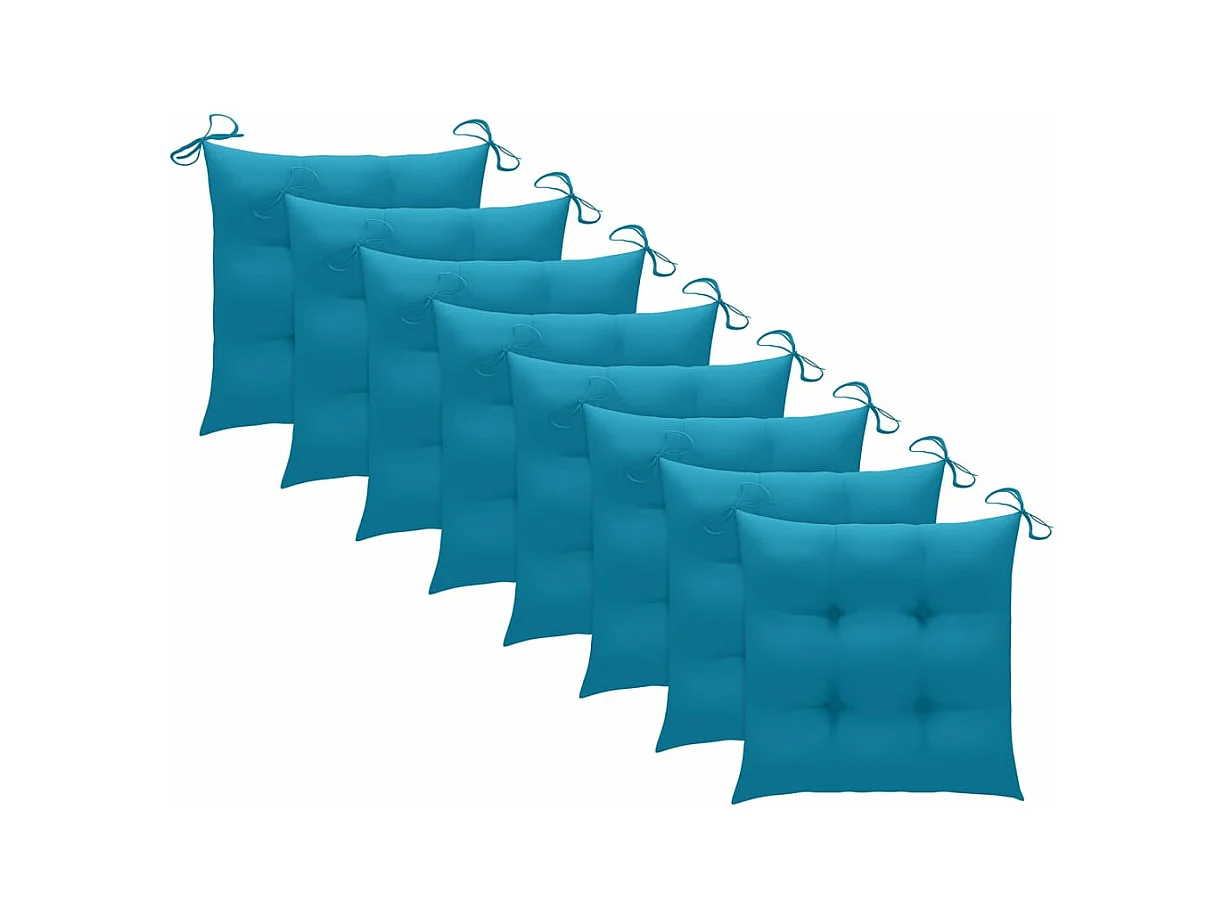 Chaises de jardin empilables avec coussins 8 pièces Teck solide