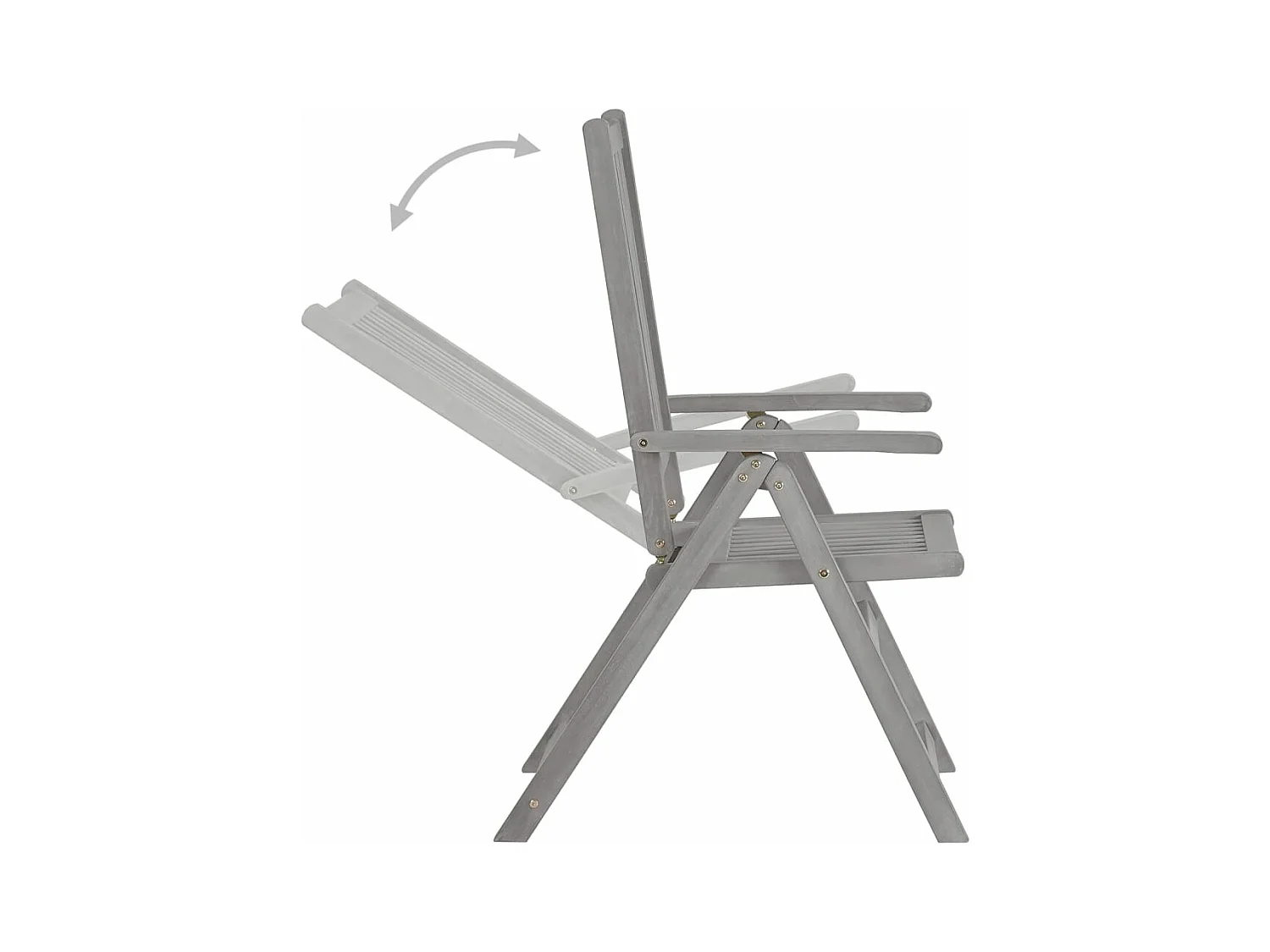 Cadeiras jardim reclináveis c/ almofadões 3 peças acácia maciça