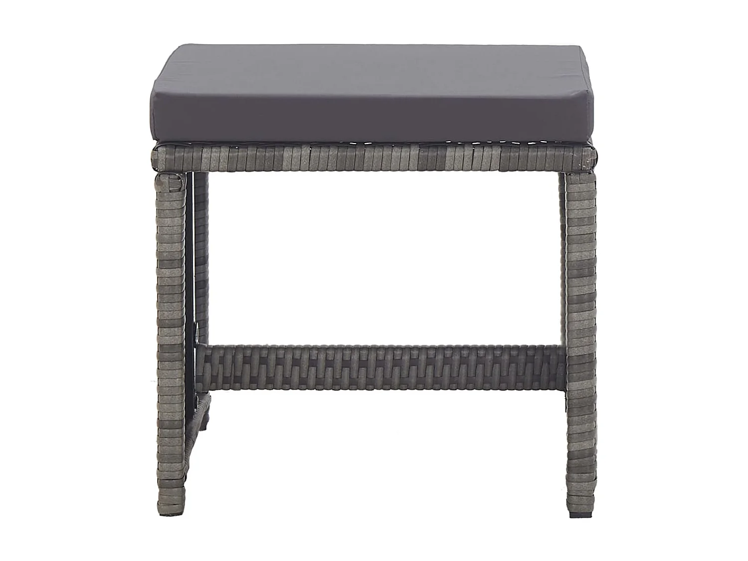 Taburetes jardín 2 unidades y cojines ratán sintético gris antracita