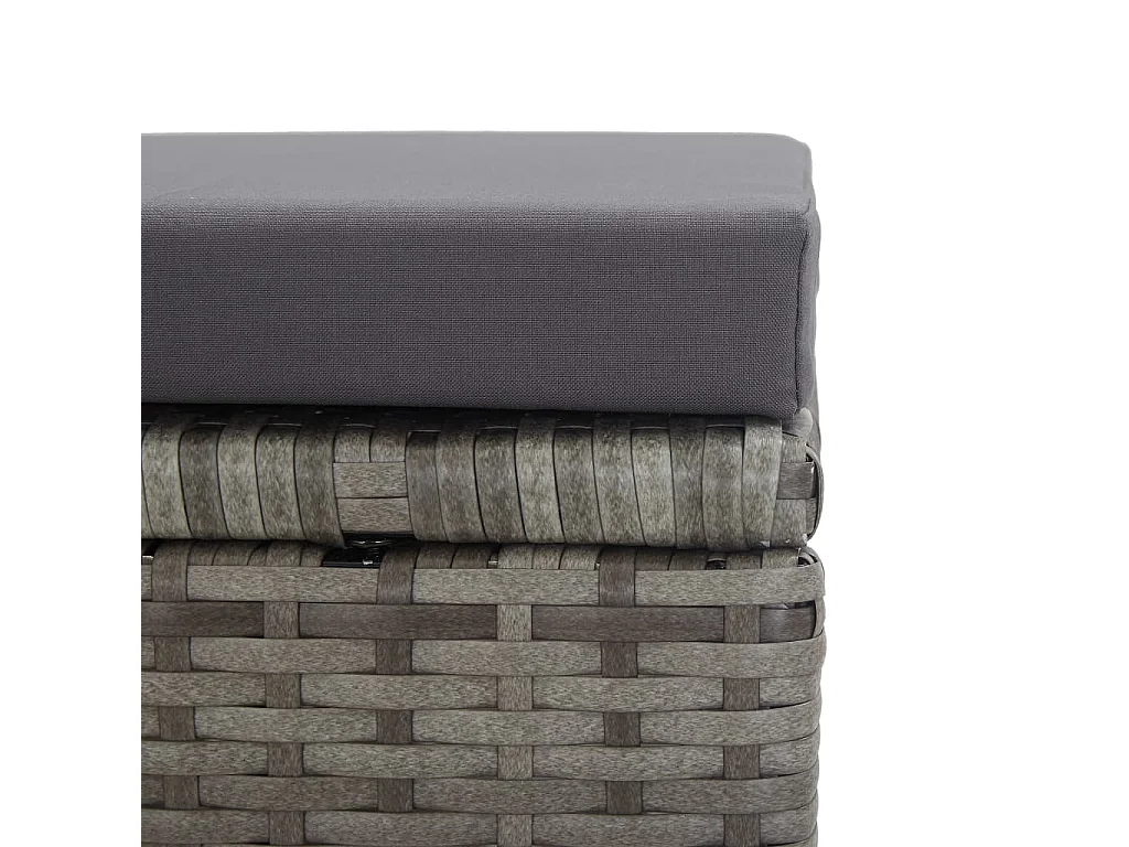 Taburetes jardín 2 unidades y cojines ratán sintético gris antracita