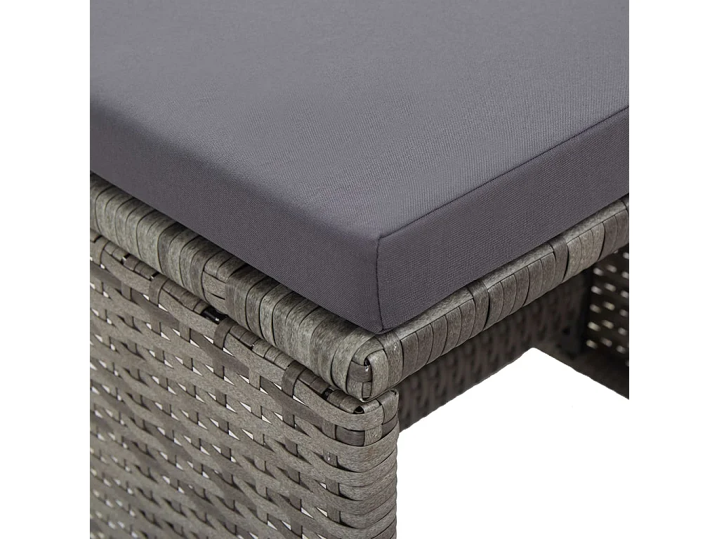 Taburetes jardín 2 unidades y cojines ratán sintético gris antracita