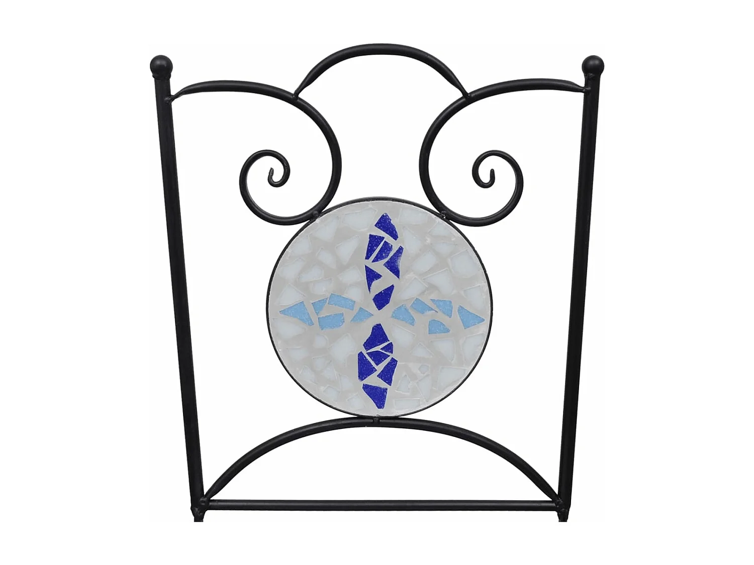 Chaises pliables de bistro 2 pièces Céramique Bleu et blanc