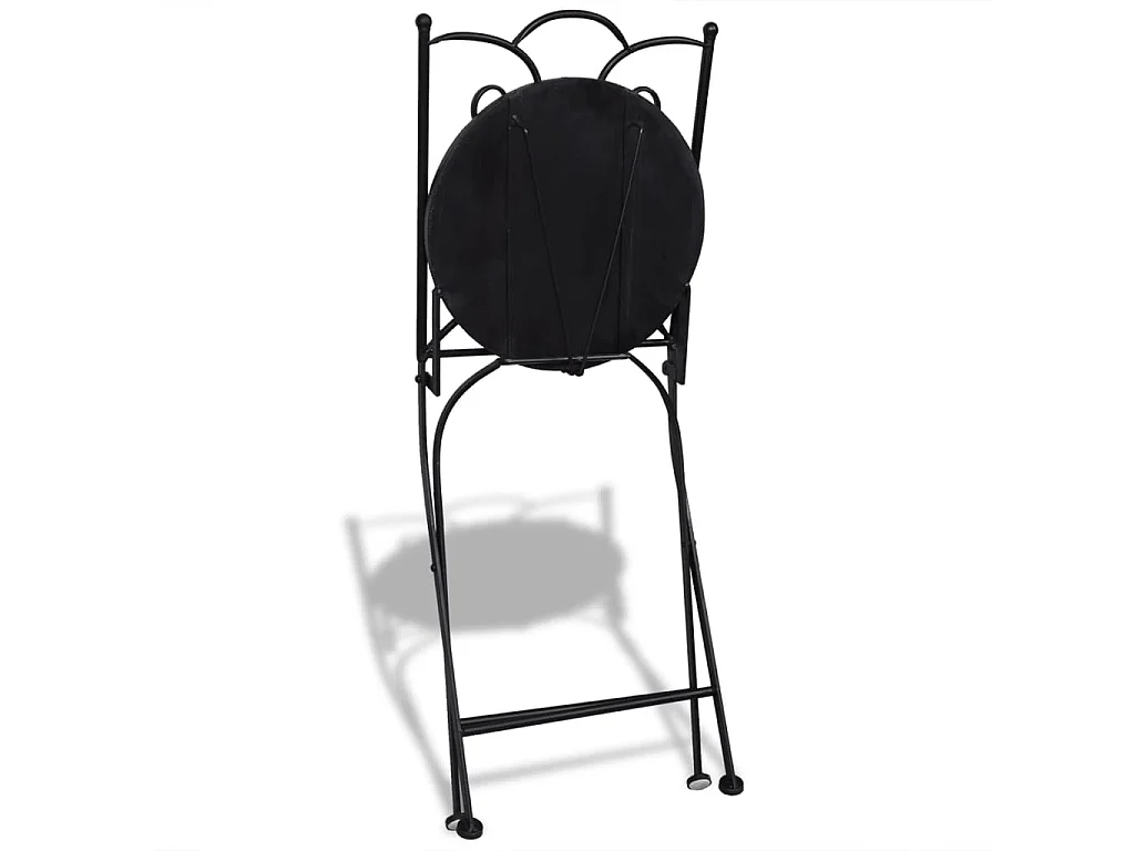 Chaises pliables de bistro 2 pièces Céramique Bleu et blanc