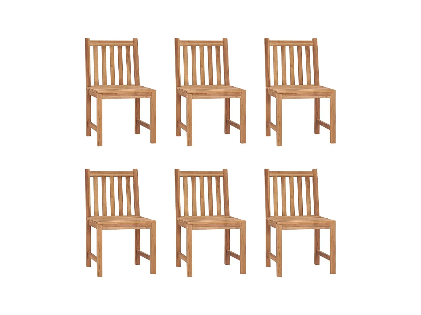 Chaises de jardin 6 pièces avec coussins Bois de teck massif