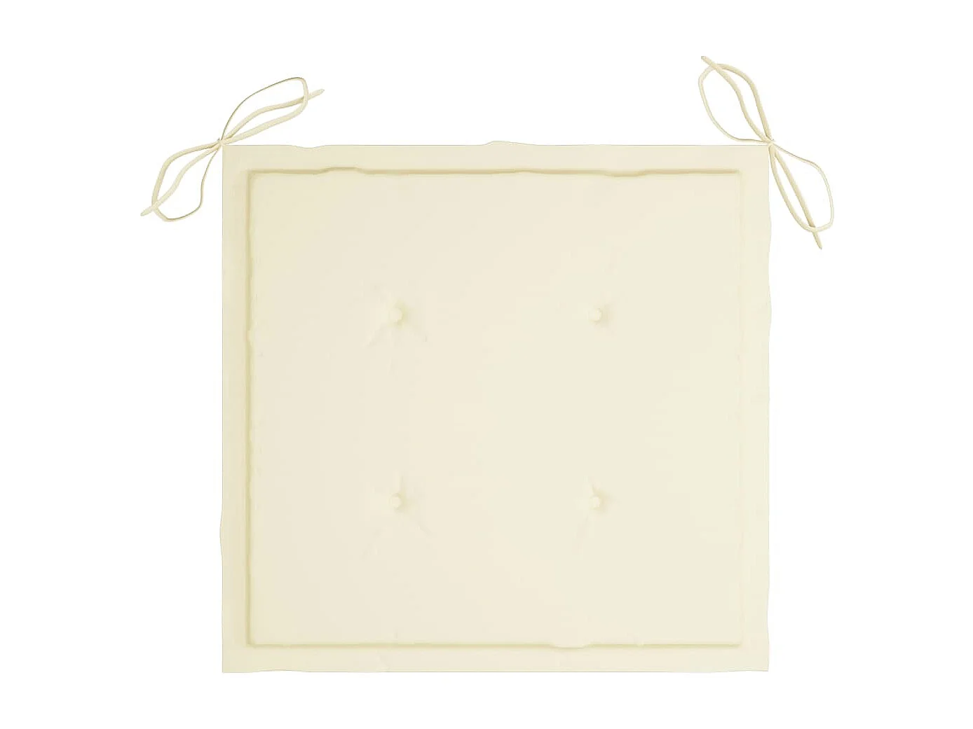 Cadeiras de jardim c/ almofadões cor creme 6 peças teca maciça