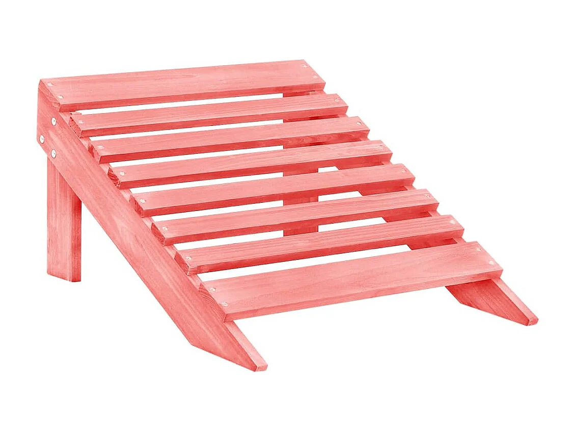 Chaise de jardin Adirondack 2 places et pouf Sapin Rose