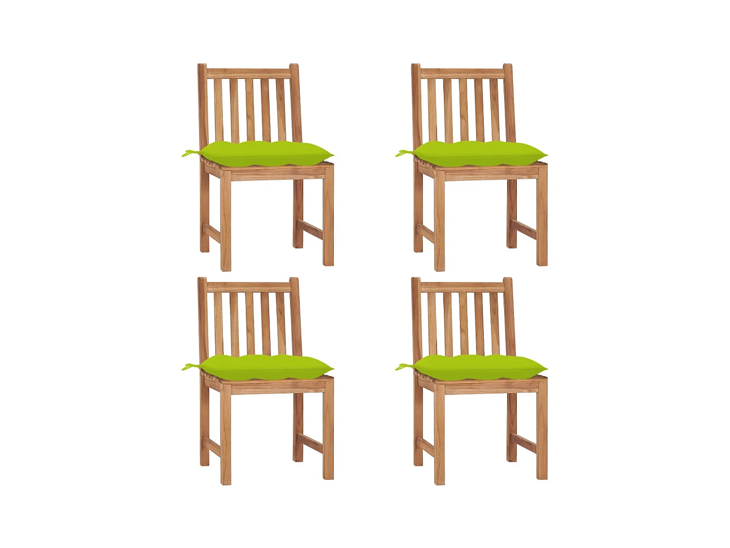 Tuinstoelen 4 st met kussens massief teakhout