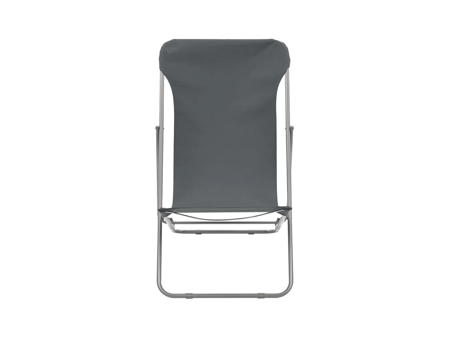 Chaises de plage pliables 2 pièces Acier et tissu oxford Gris