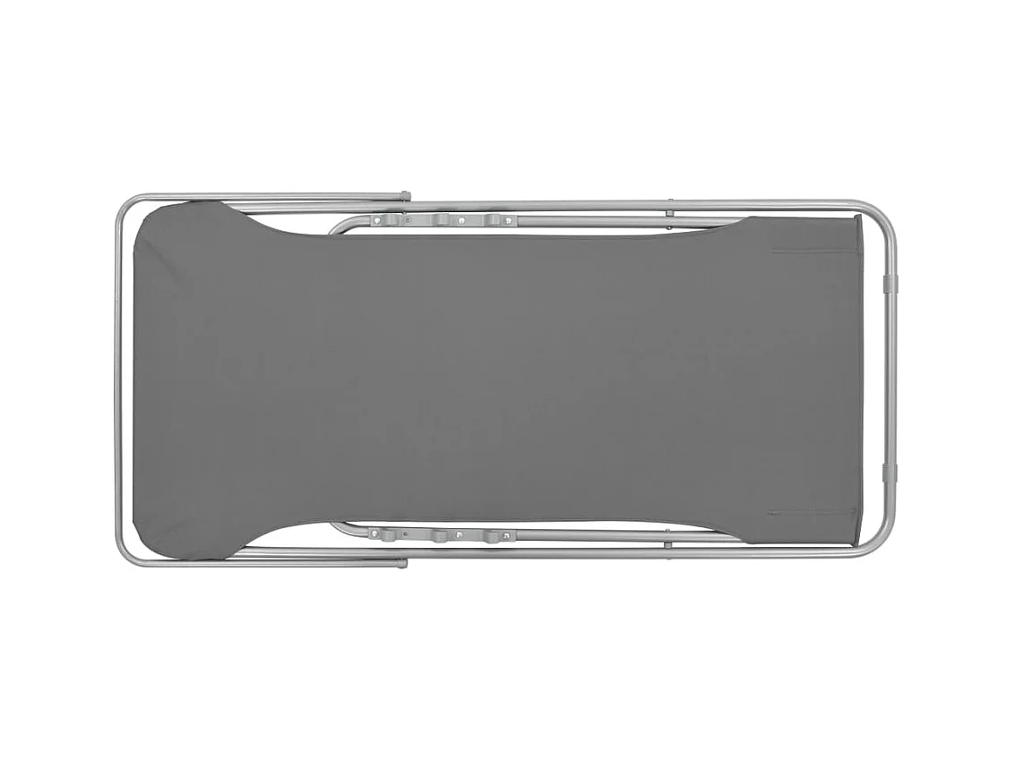 Chaises de plage pliables 2 pièces Acier et tissu oxford Gris