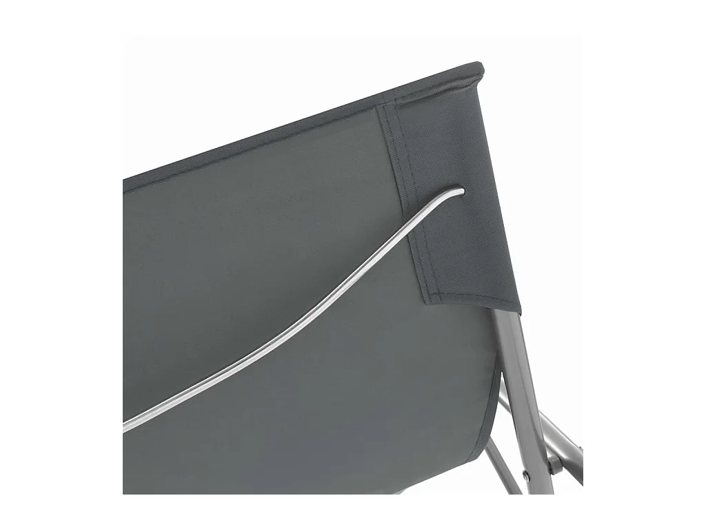 Chaises de plage pliables 2 pièces Acier et tissu oxford Gris