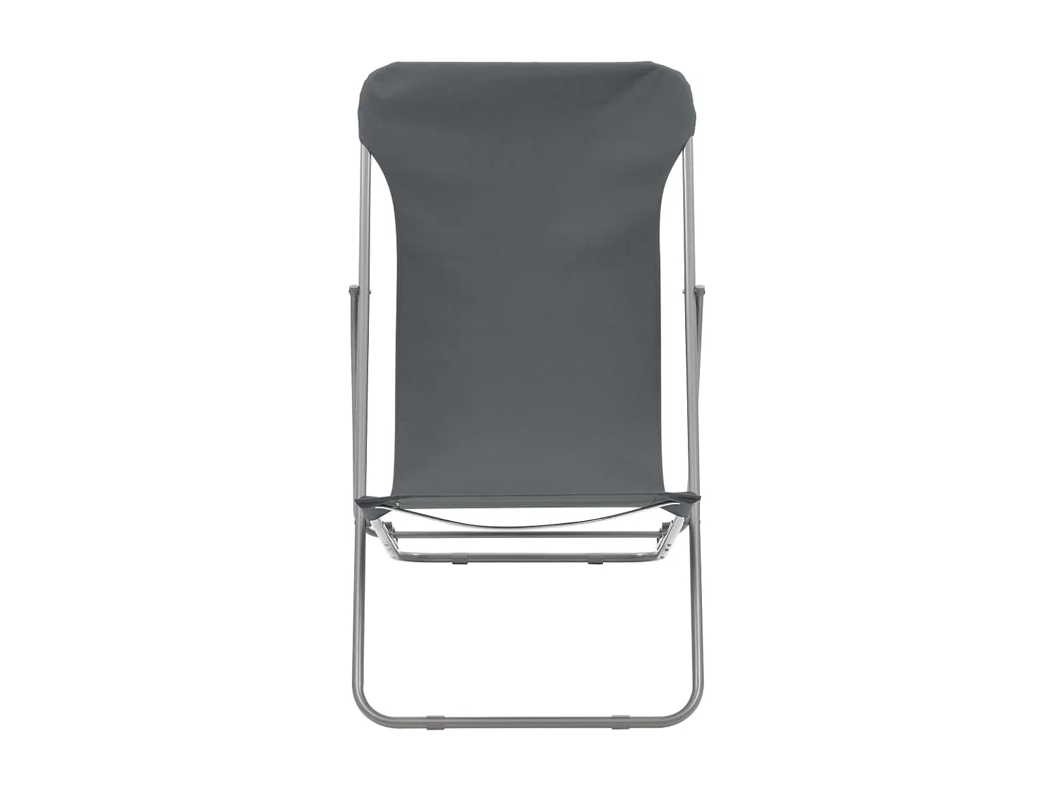 Chaises de plage pliables 2 pièces Acier et tissu oxford Gris