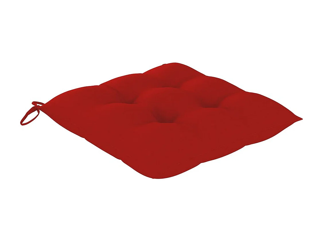 Chaise à bascule avec coussin rouge Bois de teck solide