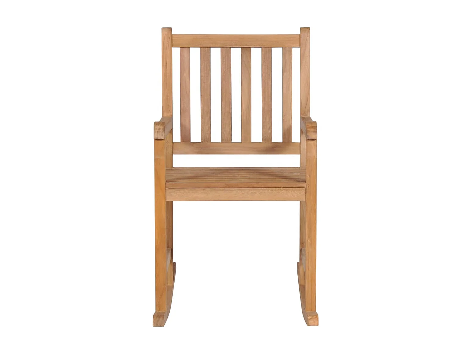 Chaise à bascule avec coussin rouge Bois de teck solide