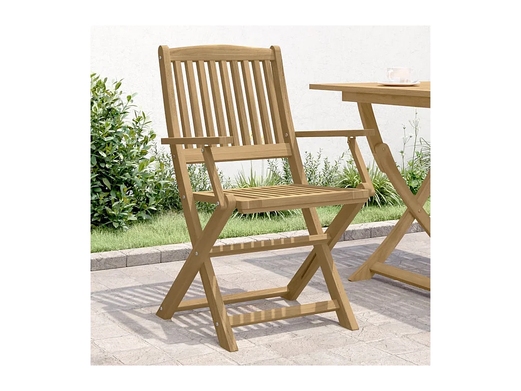 Chaises pliables de jardin 4 pièces bois massif d'acacia