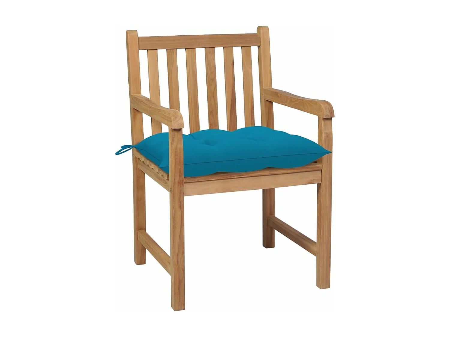 Chaises de jardin 6 pièces avec coussins bleu clair Teck solide