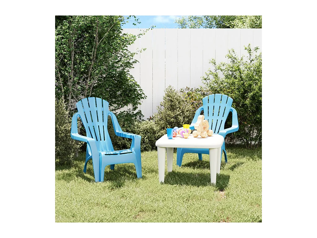 Chaises de jardin pour enfants lot de 2 bleu 37x34x44 cm PP