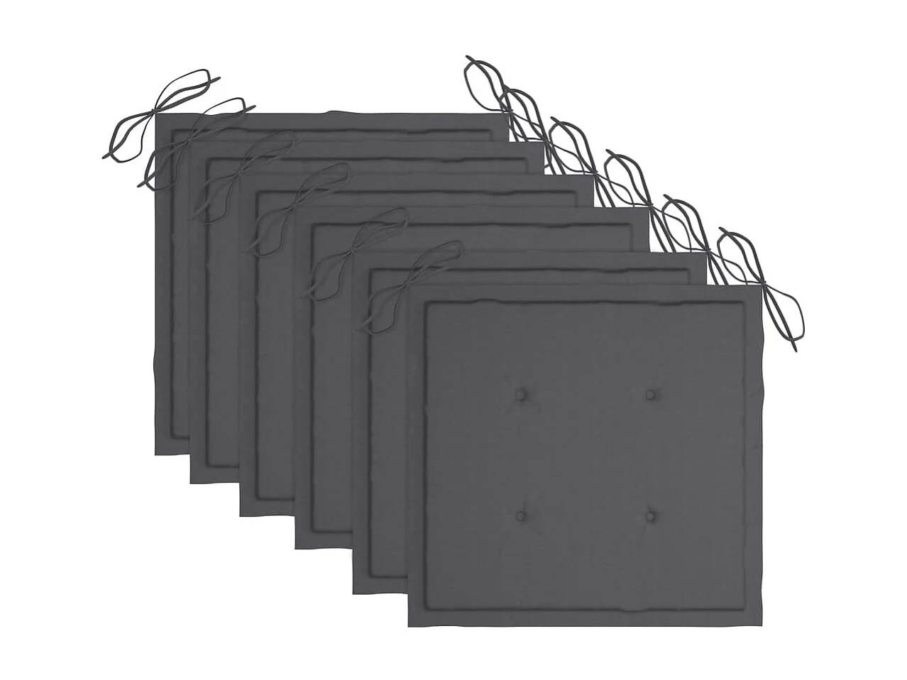 Chaises de jardin avec coussins 6 pièces Bois d'acacia massif Gris