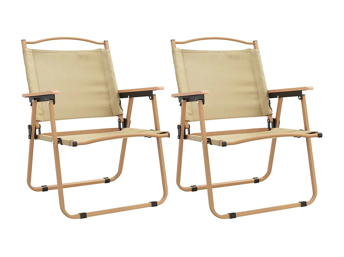 Chaises de camping 2 pièces Beige 54x55x78 cm Tissu Oxford