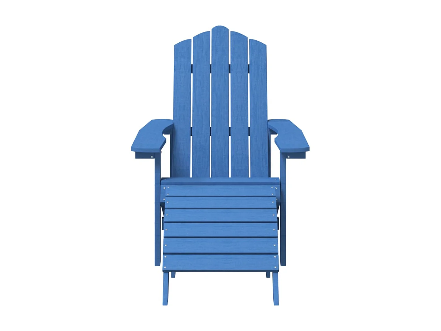 Sillas de jardín Adirondack reposapiés y mesa HDPE aguamarina