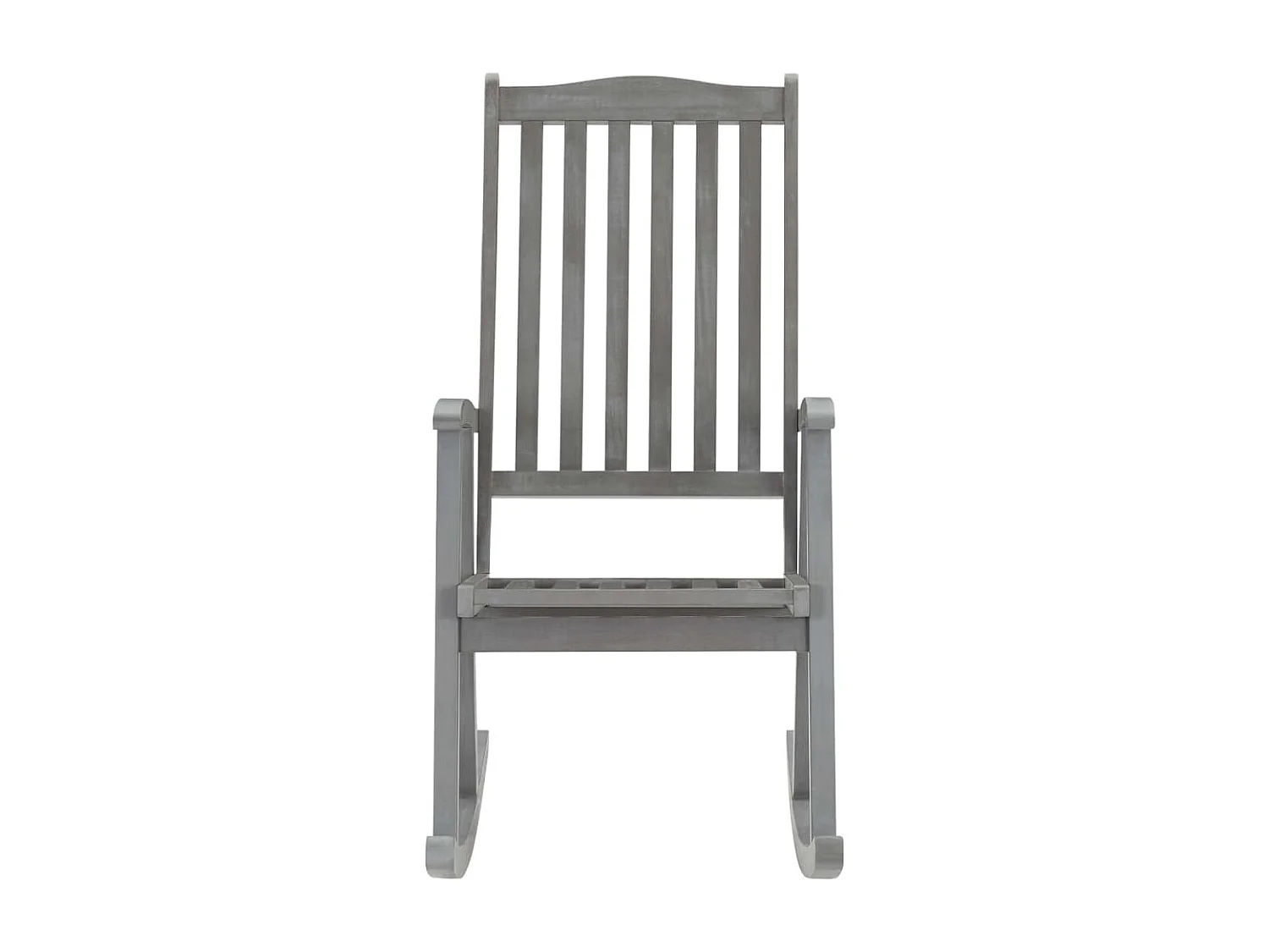 Silla mecedora con cojines madera maciza de acacia gris