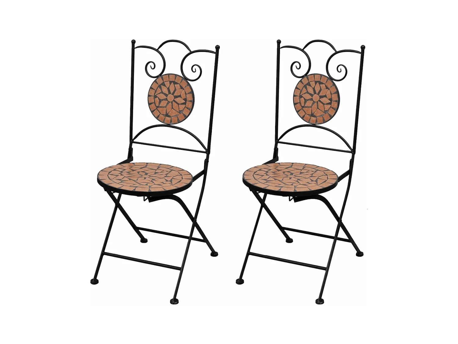 Chaises pliables de bistro 2 pièces Céramique Terre cuite
