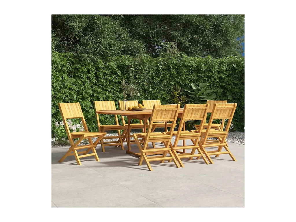 Chaises de jardin pliantes 8 pièces 47x61x90 cm bois massif teck